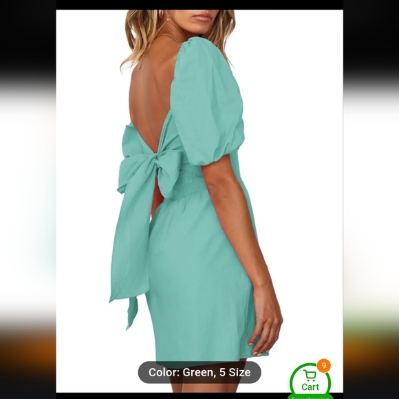 Puff Sleeve Mini Dress - Picture 3 of 9